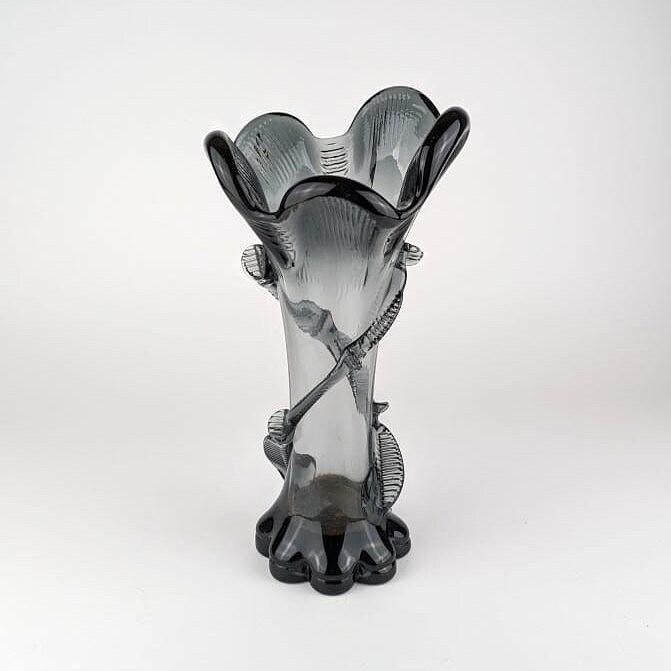 Vintage Art Nouveau Vase Glass 1900s 6