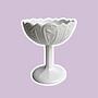 Vintage Art Nouveau fruit bowl opal glass white 0