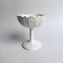 Vintage Art Nouveau fruit bowl opal glass white 1