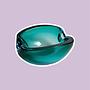 Vintage Italien Modern Aschenbecher Muranoglas Türkis 4