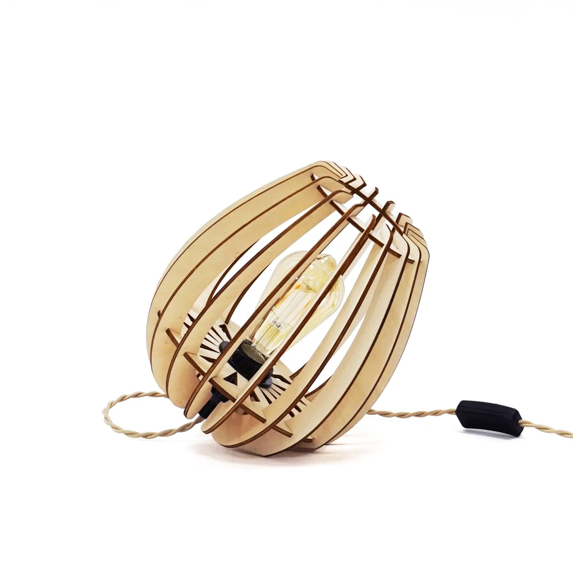 Atoms Table Lamp Wood 21cm 8