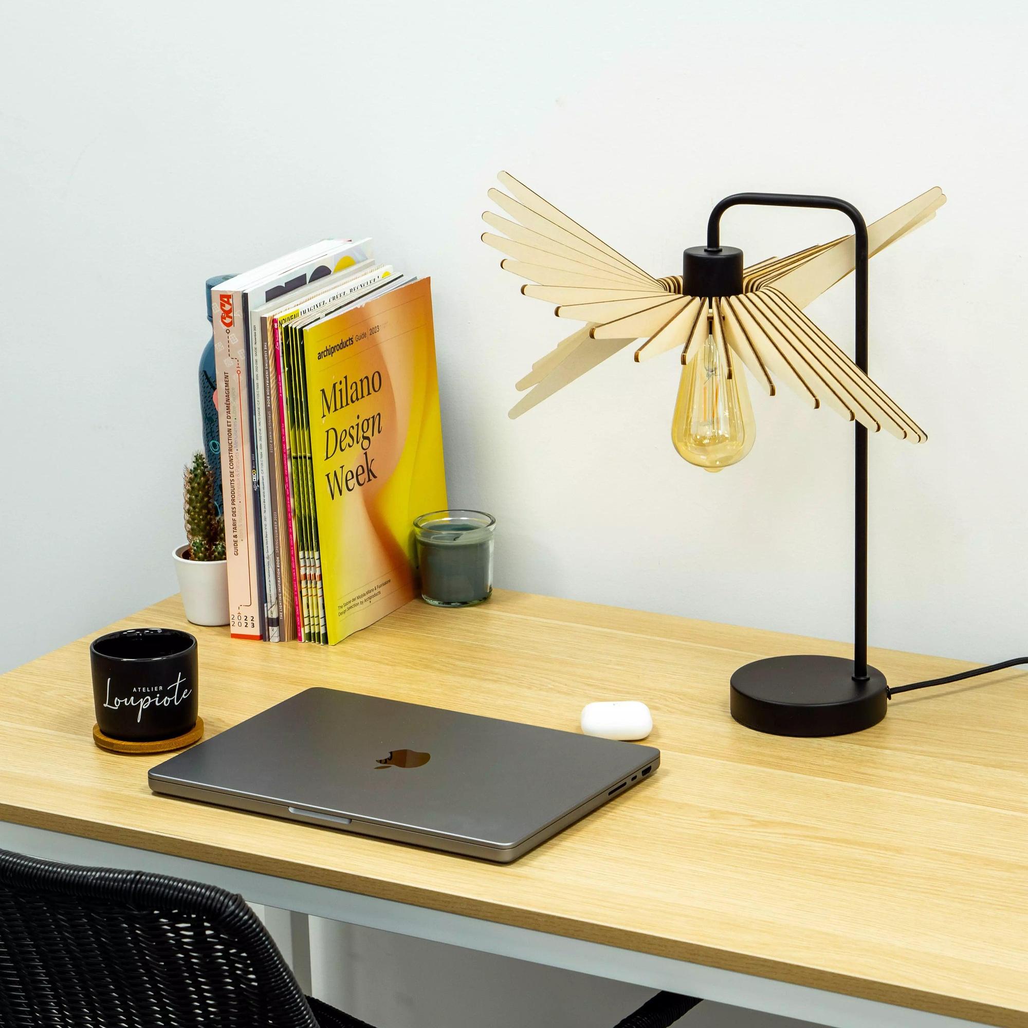 Alba Tischlampe Holz 38cm 0