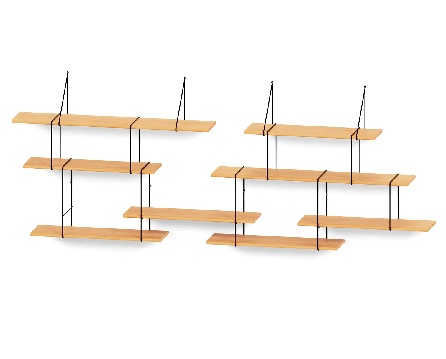 Link Duo Wandregal Buchenholz Stahl Natur 1