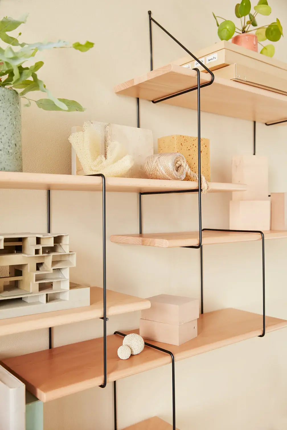 Link Trio Scaffale a parete faggio acciaio naturale 2