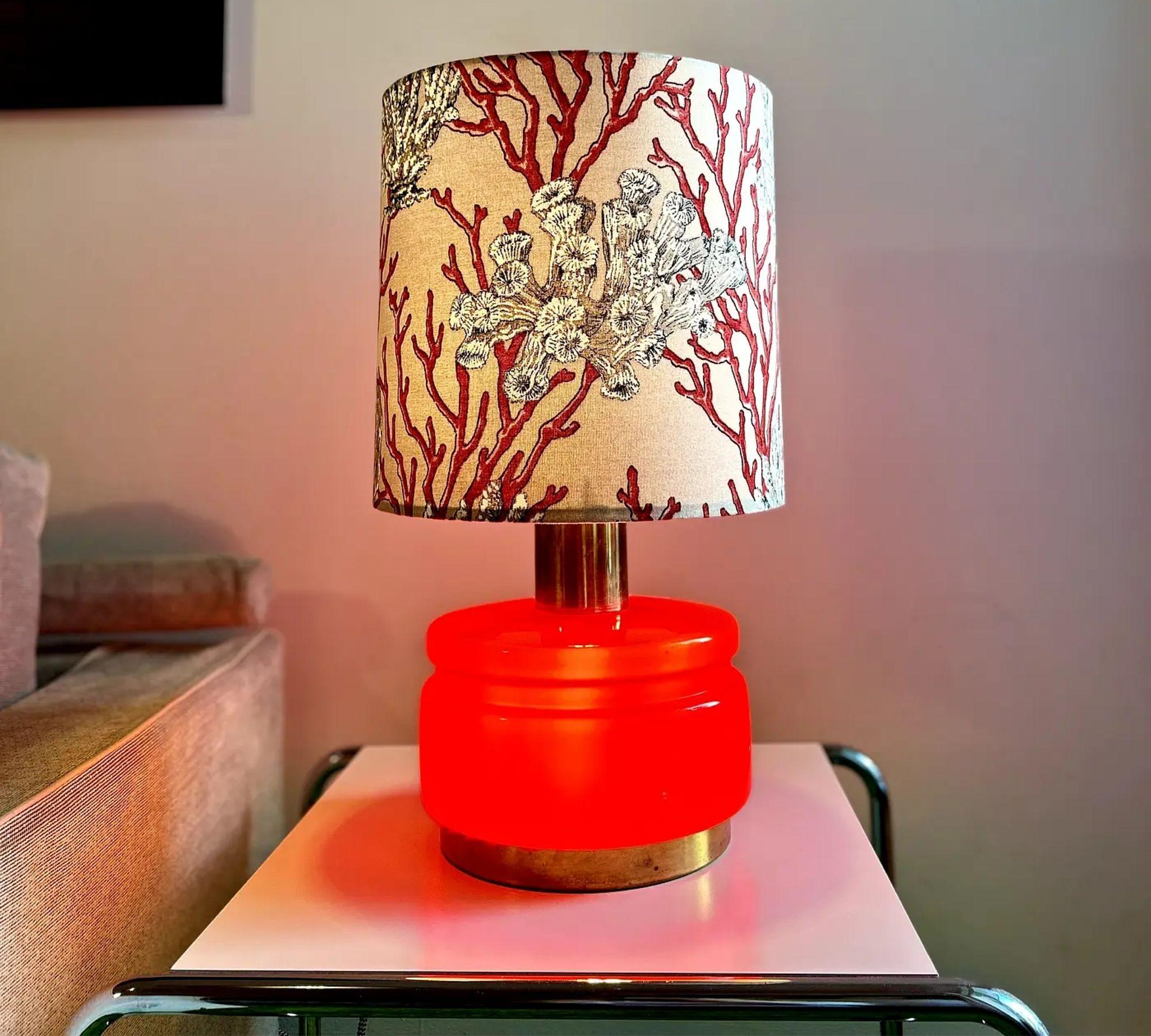 Mittelgroße Tischlampe Glas Rot 0