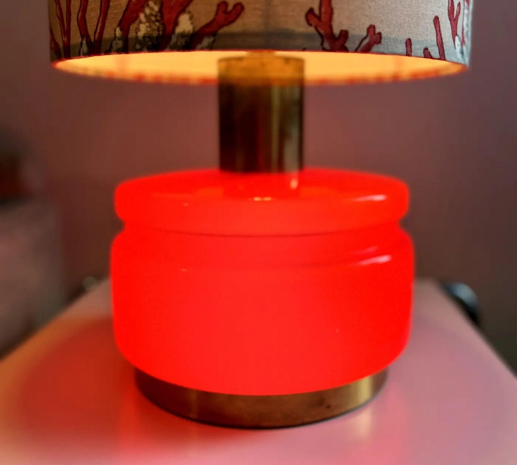 Mittelgroße Tischlampe Glas Rot 3