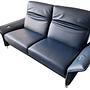 2x Sofa 2.5-seater Leather Dark Blue 4