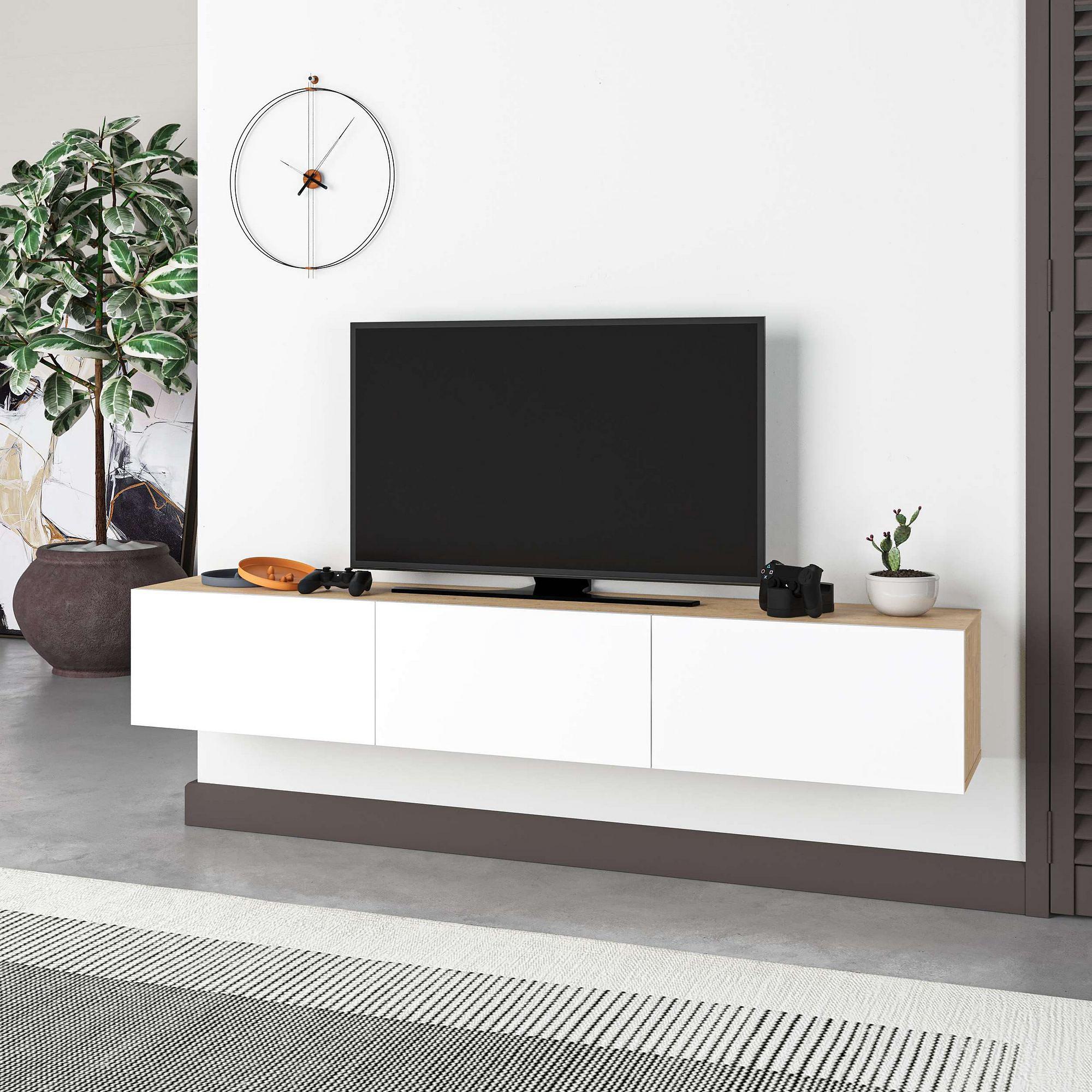 Francy Lowboard Wood Oak White 1