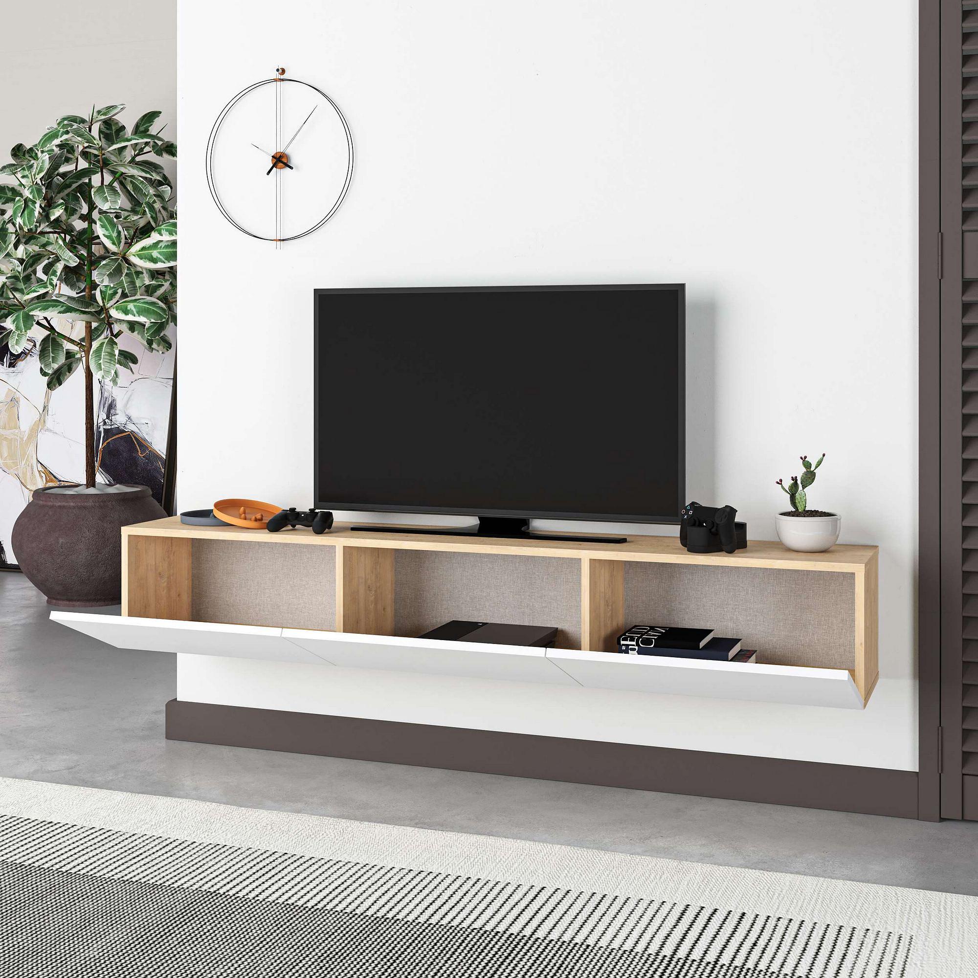 Francy Lowboard Wood Oak White 2