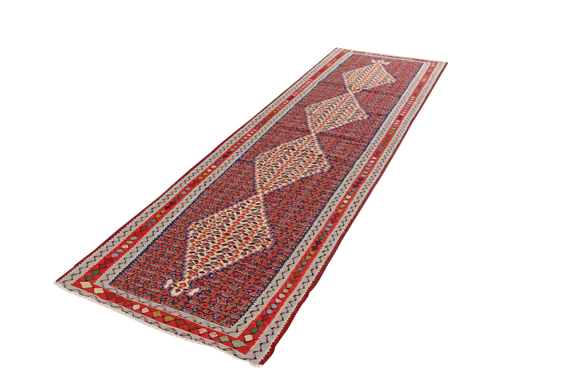 Kilim Senneh Teppich Rot 3