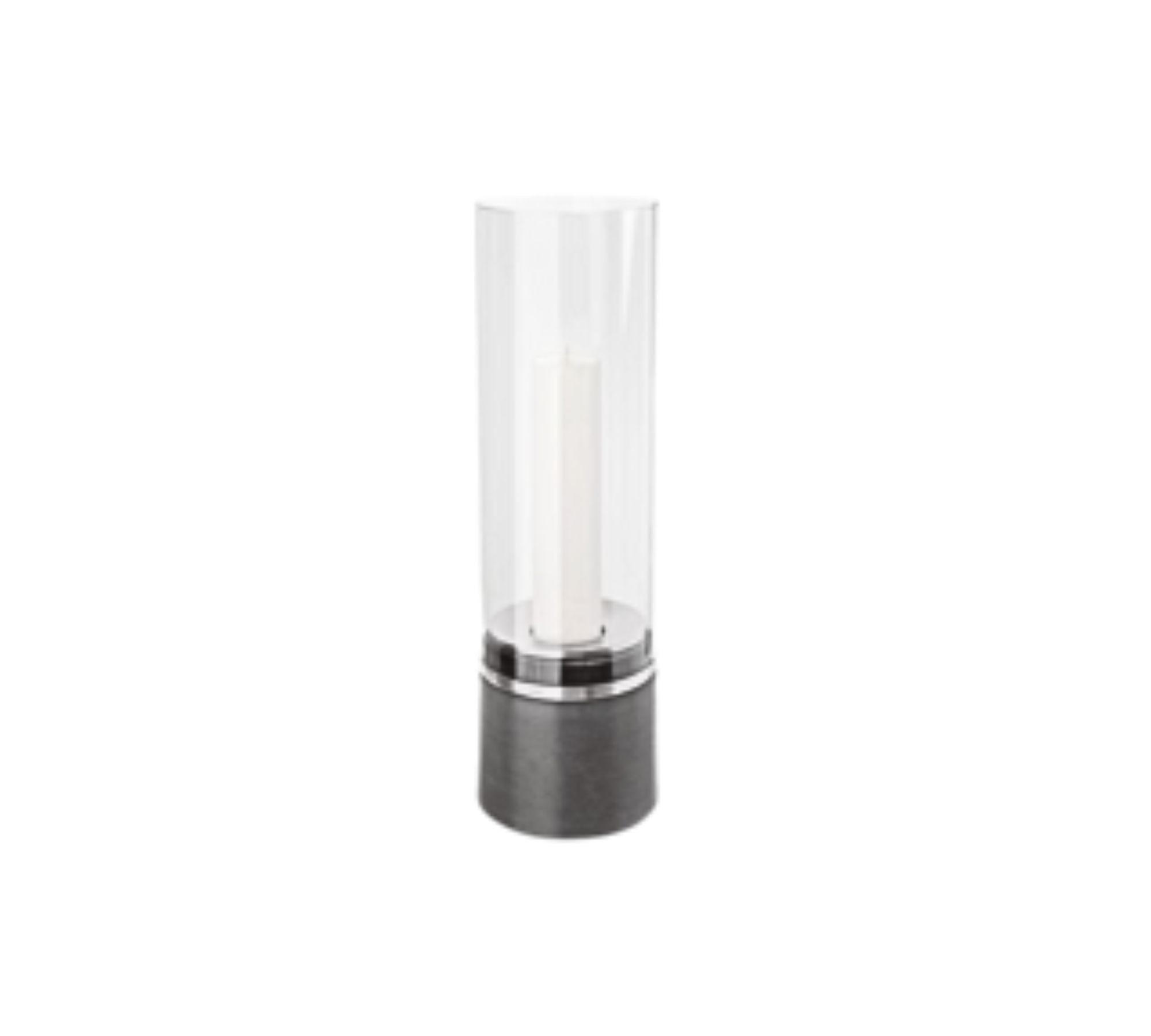 Piedra Windlicht inkl. Kerze Edelstahl Matt 60 x 19 cm 65275 0