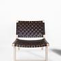 Jasmine Lounge Chair Wood Leather Brown 1