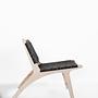 Jasmine Lounge Lederstuhl Massivholz Flechttechnik Braun 2