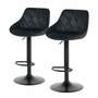 2x Barstuhl Eisen Samt Schwarz 0