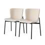 Polsterstuhl MOUZON 2er-Set Samt Walli: Creme Schwarz 0