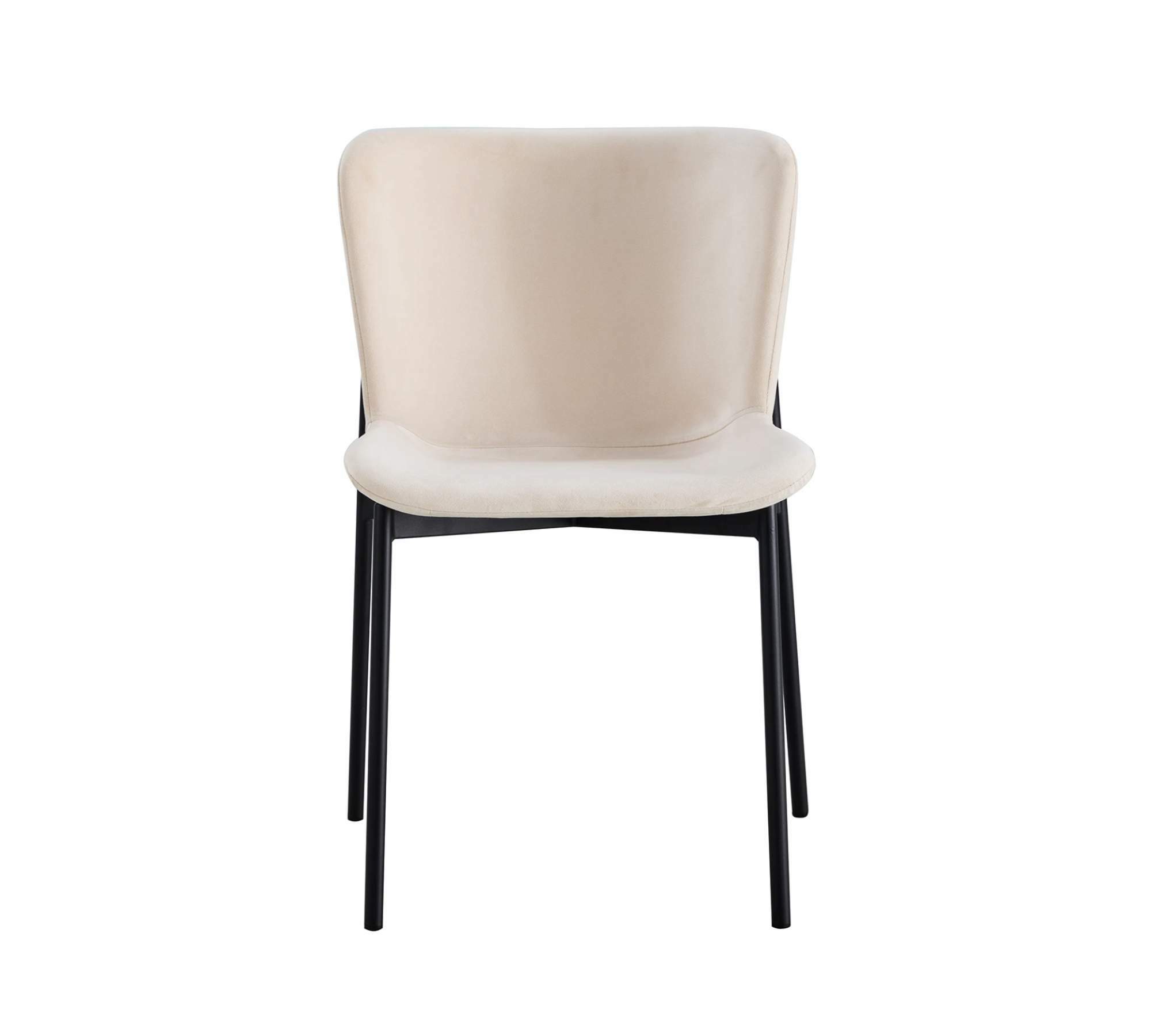 Polsterstuhl MOUZON 2er-Set Samt Walli: Creme Schwarz 1