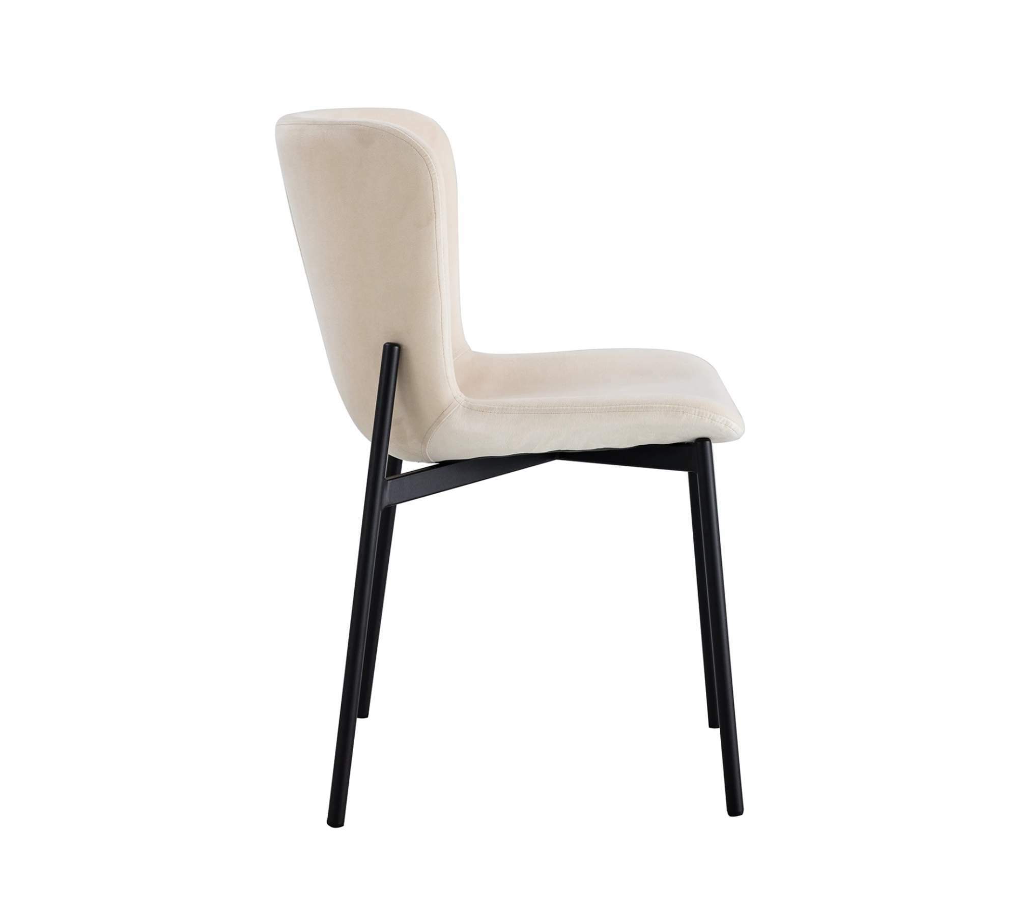 Polsterstuhl MOUZON 2er-Set Samt Walli: Creme Schwarz 2