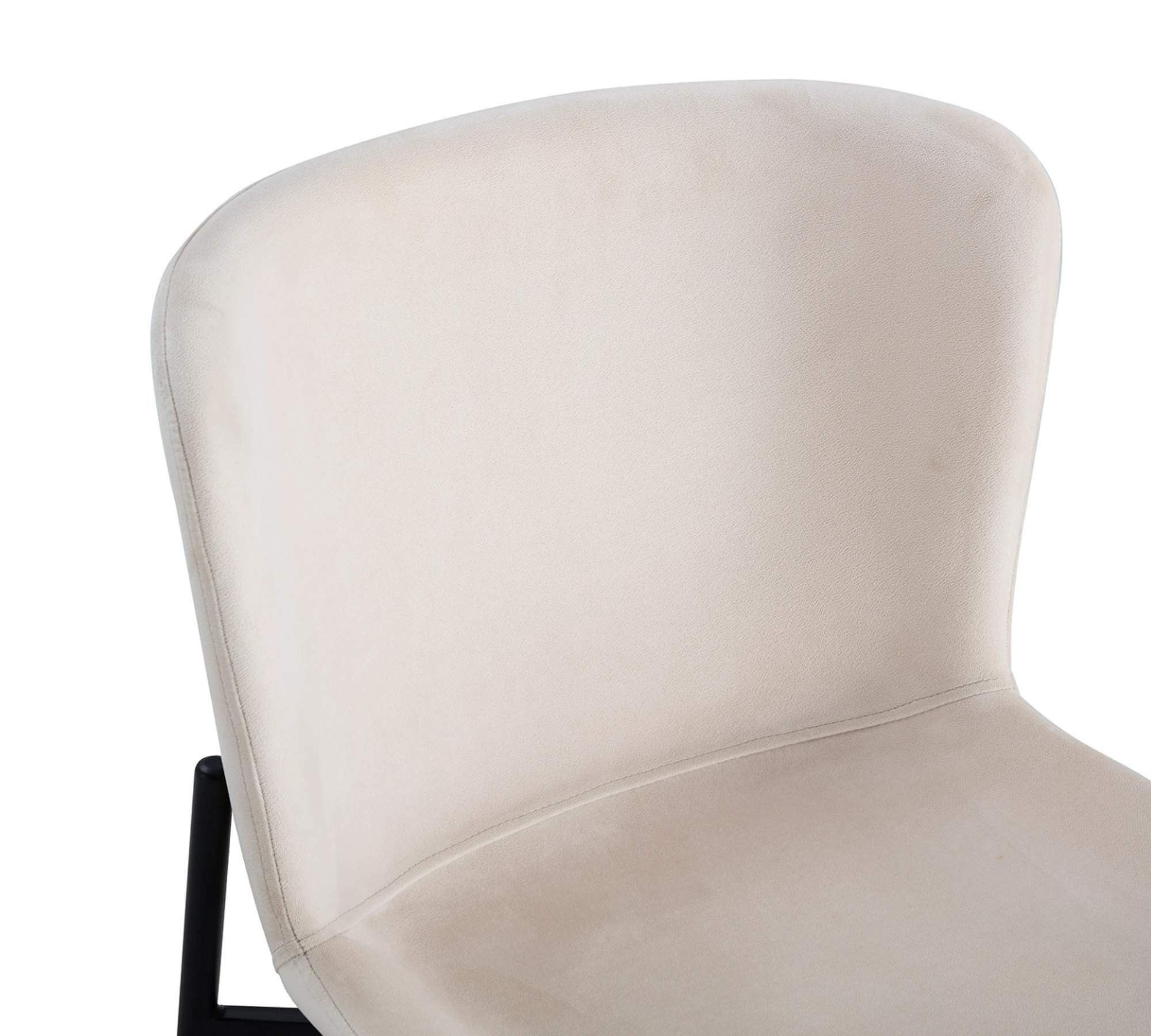 Polsterstuhl MOUZON 2er-Set Samt Walli: Creme Schwarz 4