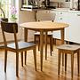 Beluga Table Oak wood 3-layer panel Brown Ø 90cm 0
