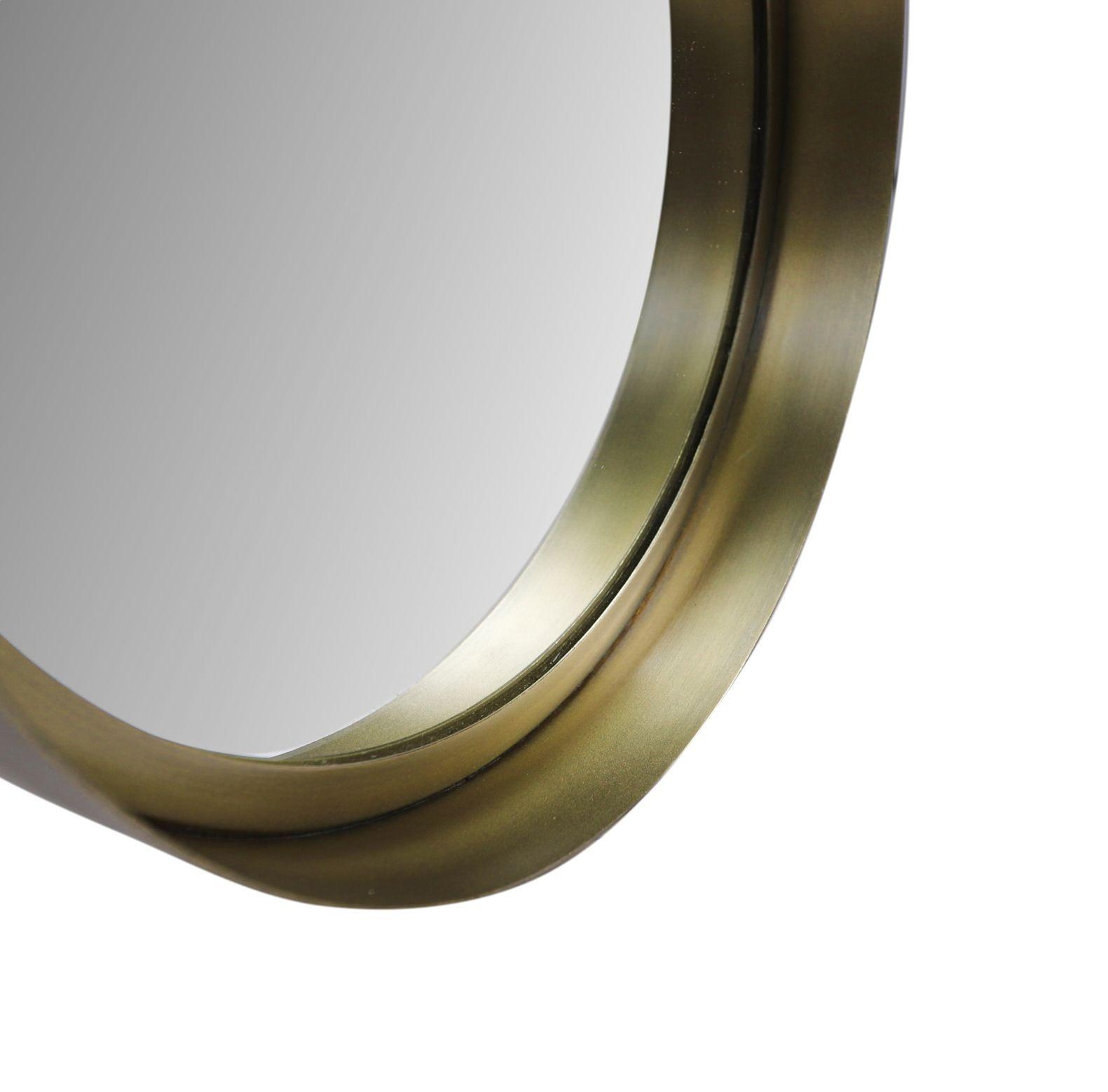Runder Spiegel Metall Gold ø30cm 2