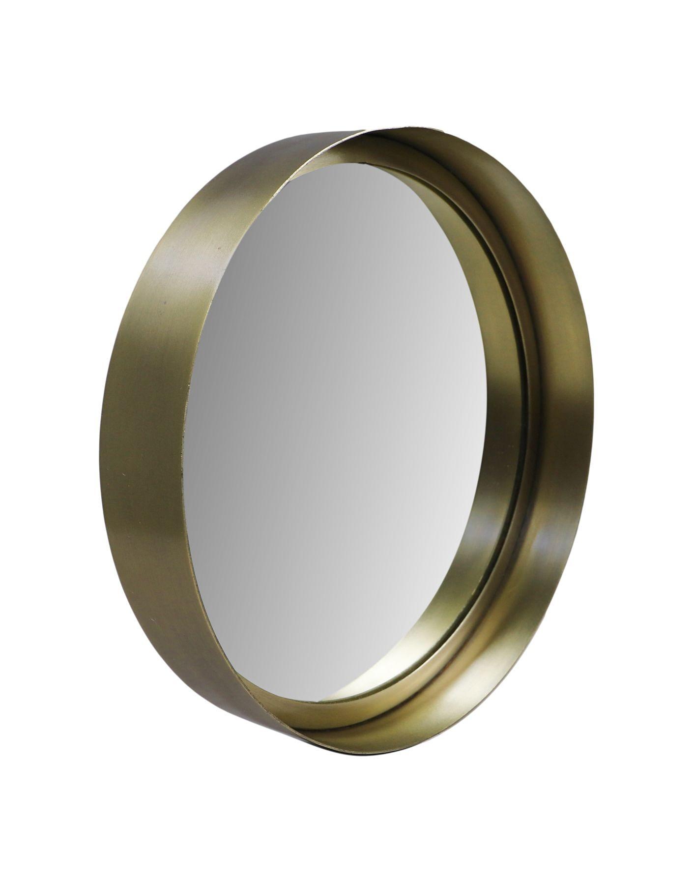 Runder Spiegel Metall Gold ø30cm 1