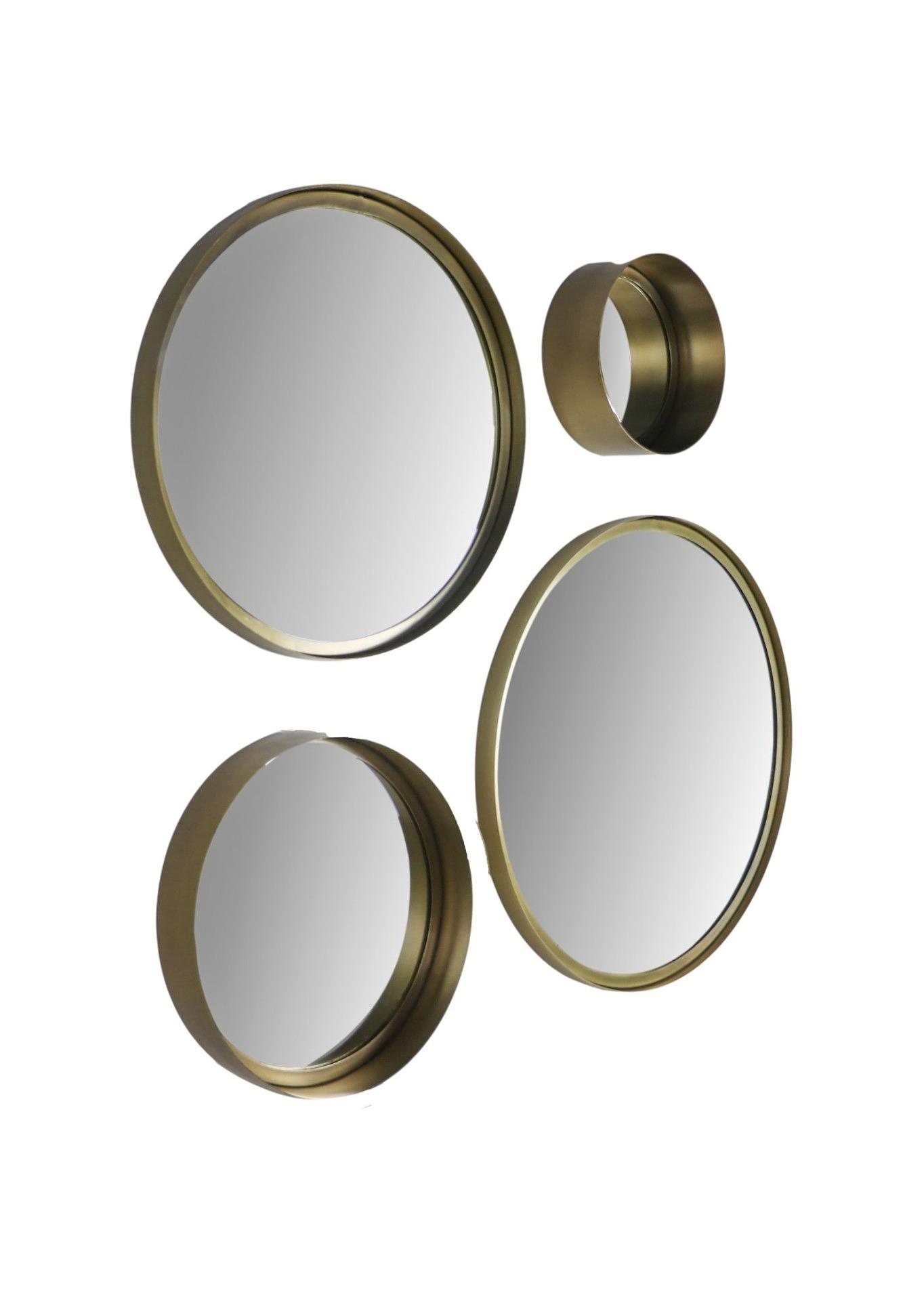 Runder Spiegel Metall Gold ø30cm 4