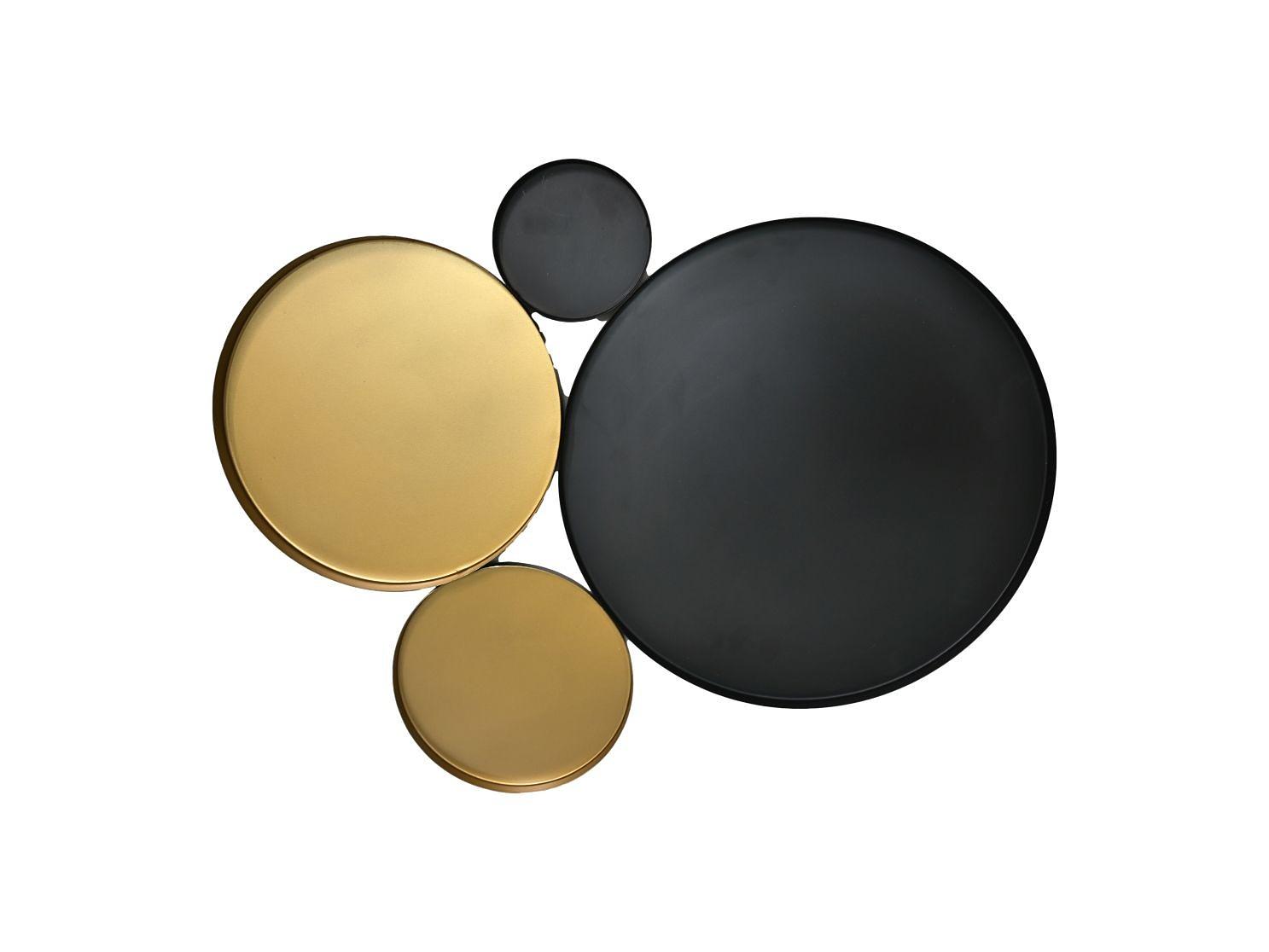 Wanddeko Metall Schwarz Gold 0