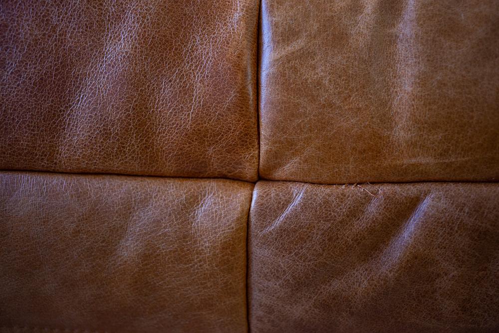Togo Sofa 3-seater Pull-Up-Leather Pine Brown 4