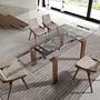 Dining table glass brown 2
