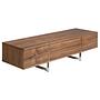 Lowboard Wood veneer Chrome-plated steel 0