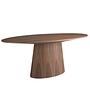 1013 Oval Dining Table Walnut Wood Veneer 0