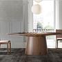 1013 Oval Dining Table Walnut Wood Veneer 3