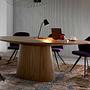 1013 Oval Dining Table Walnut Wood Veneer 4