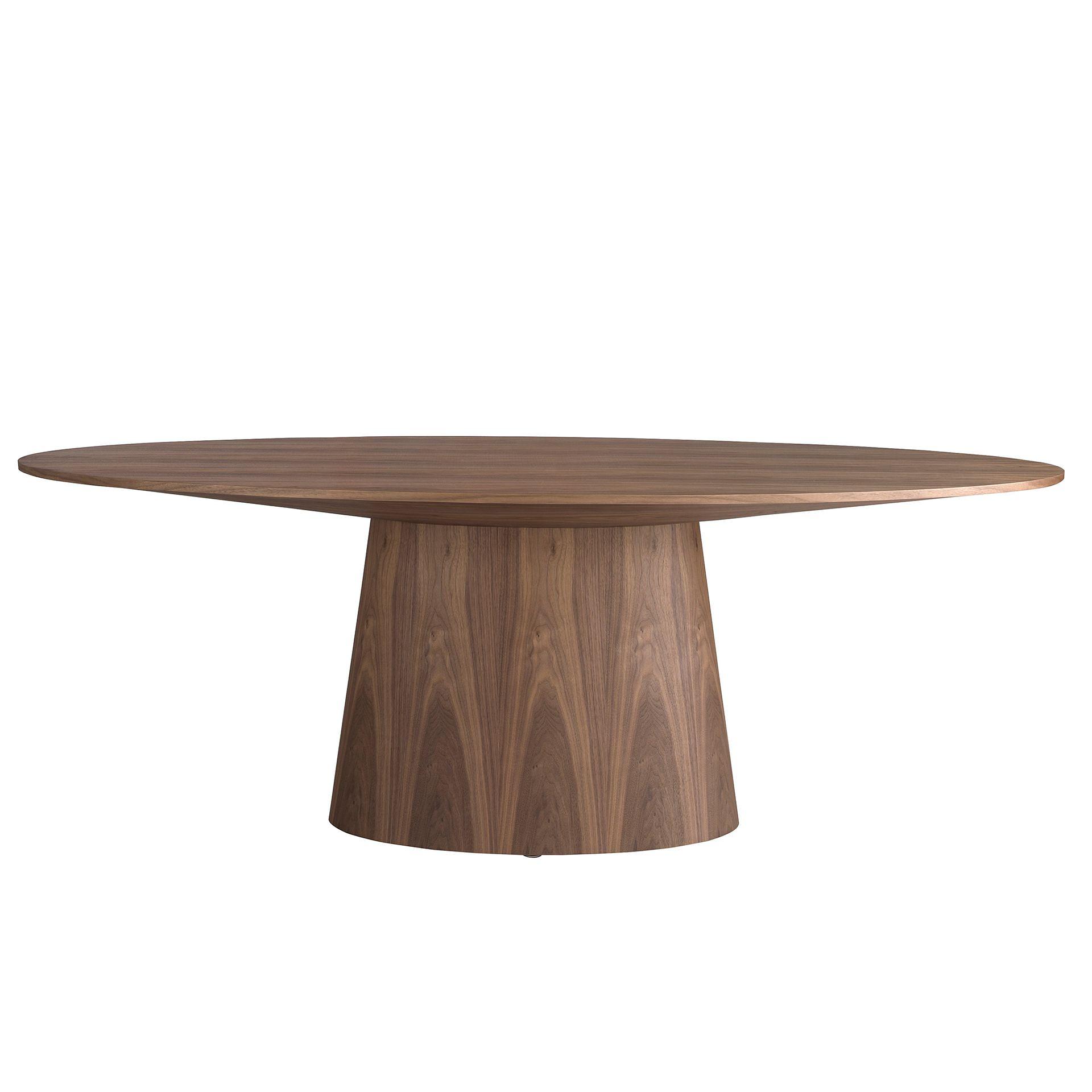 1013 Oval Dining Table Walnut Wood Veneer 5