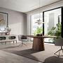 1013 Oval Dining Table Walnut Wood Veneer 1