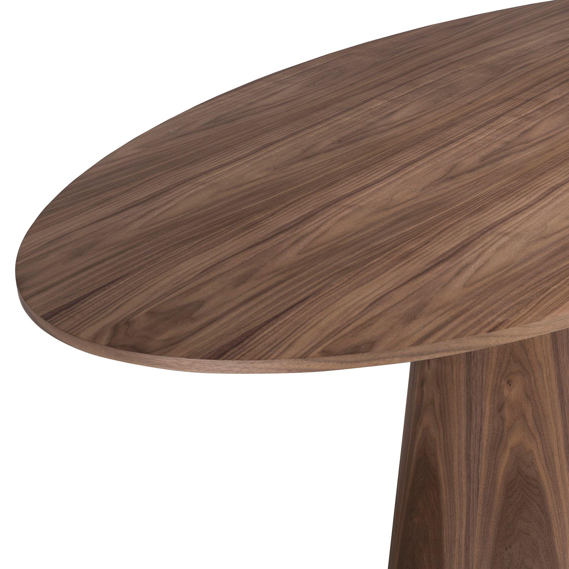 1013 Oval Dining Table Walnut Wood Veneer 7