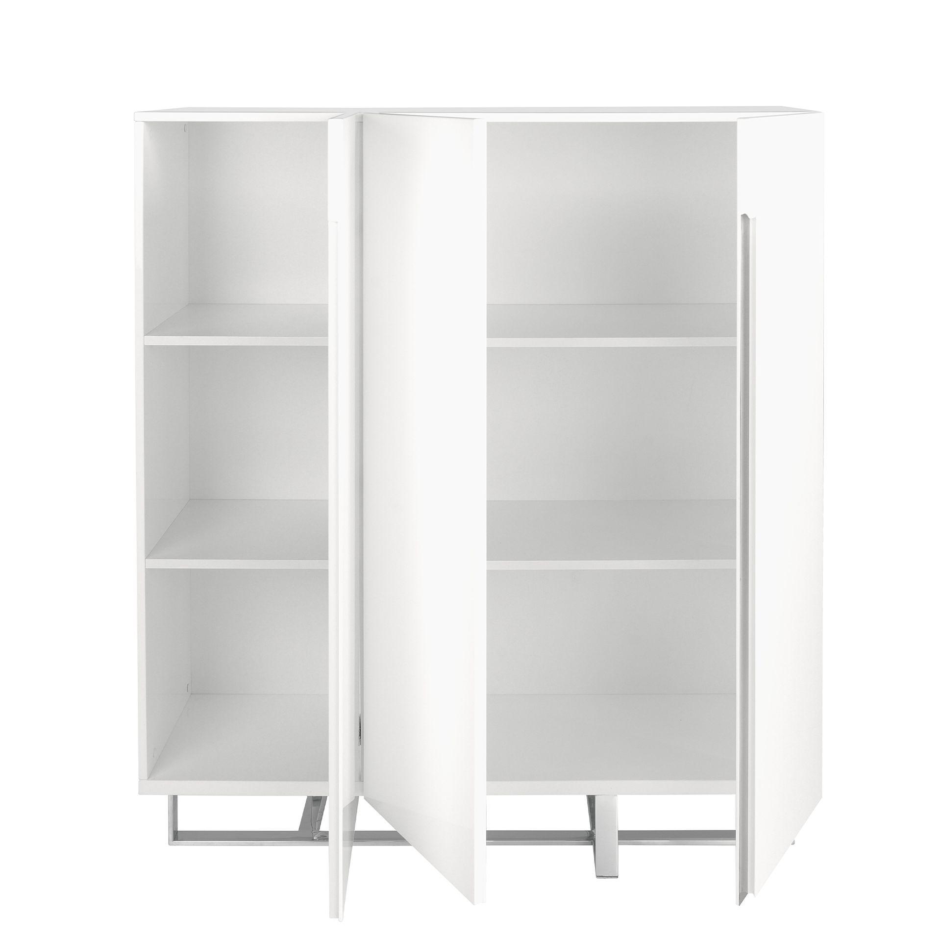 3053 Sideboard Verchromter Stahl Weiß 3