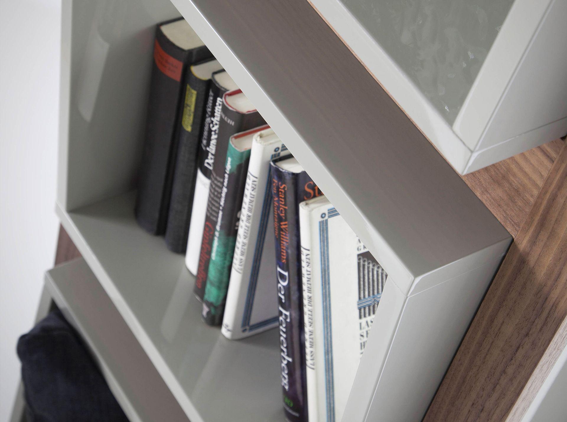 Cube Walnut veneer bookcase 7
