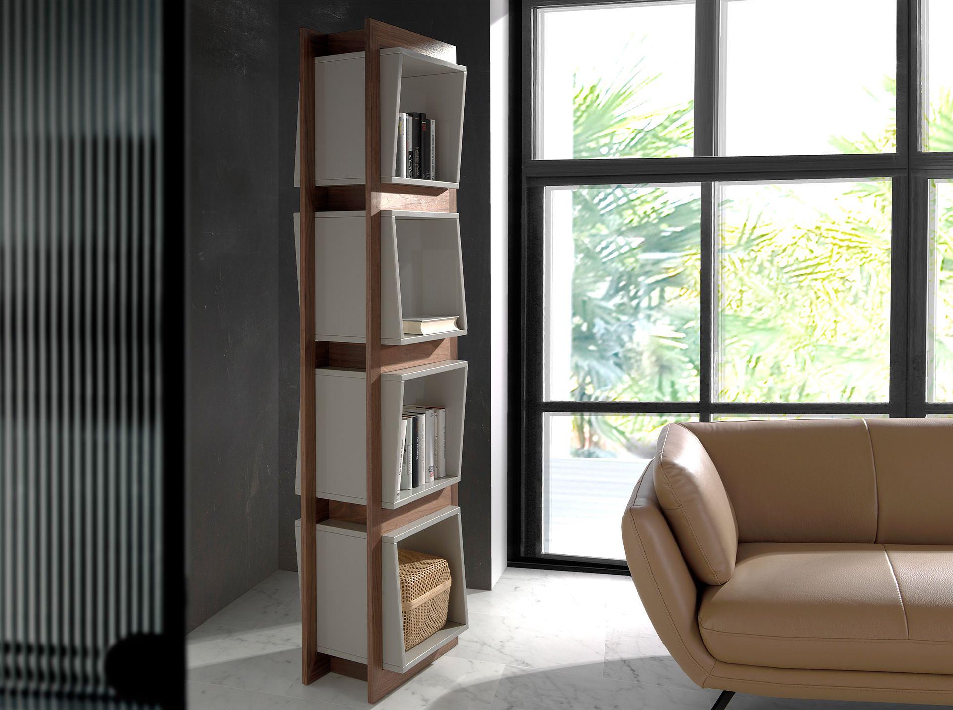 Cube Walnut veneer bookcase 6