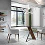 Sedia con braccioli ecopelle legno bianco 4