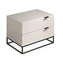 ANGEL CERDÁ Bedside table in grey wood and black steel 0
