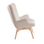Armchair with ash wood legs Textile Beige 5