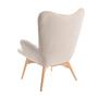 Poltrona con braccioli con gambe in legno di frassino tessuto beige 3