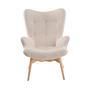 Armchair with ash wood legs Textile Beige 4