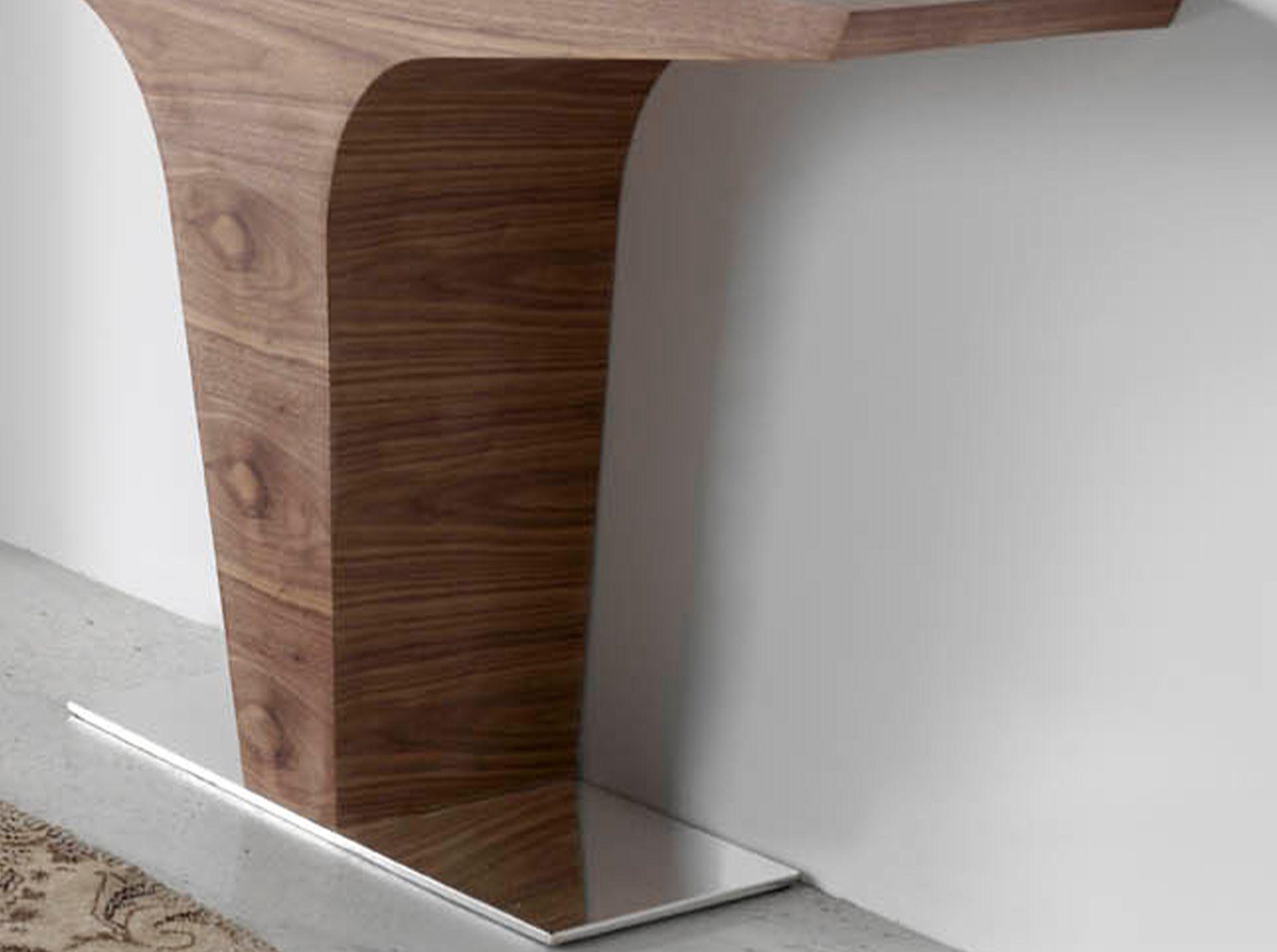 Rectangular console table wood veneer steel 4