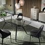 Dining chair stainless steel fabric dark grey 4