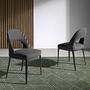 Dining chair stainless steel fabric dark grey 1