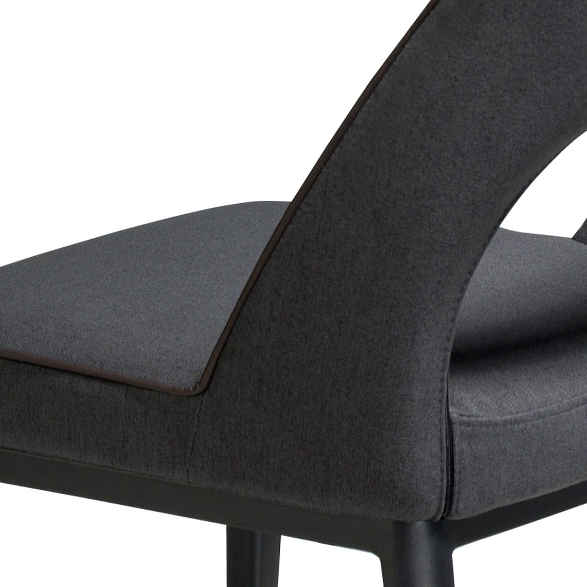 Dining chair stainless steel fabric dark grey 7