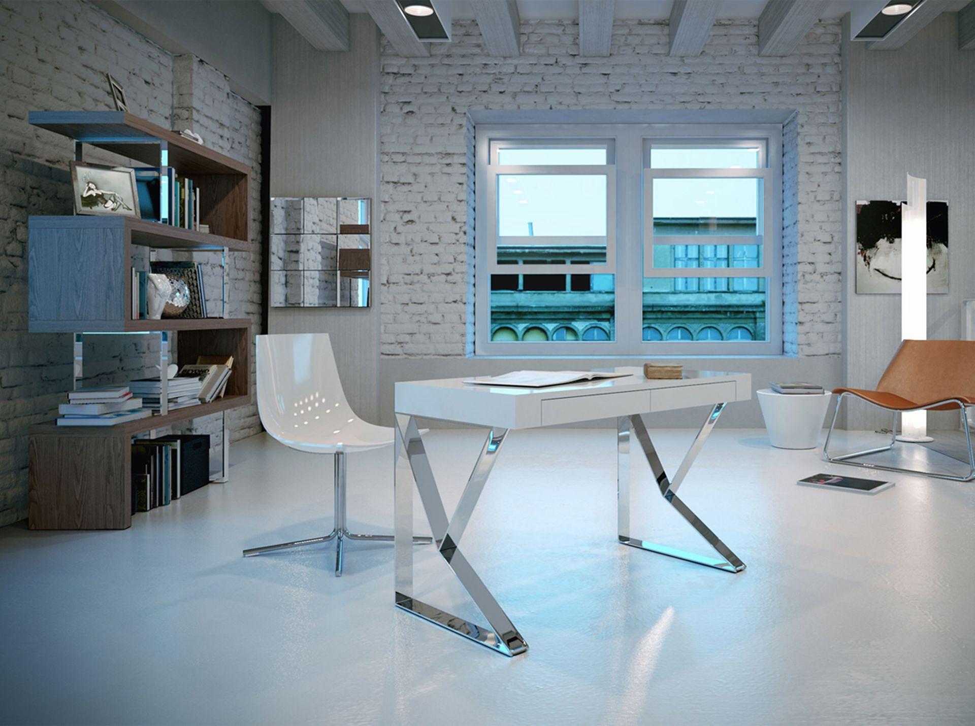 3014 Desk Steel White 3