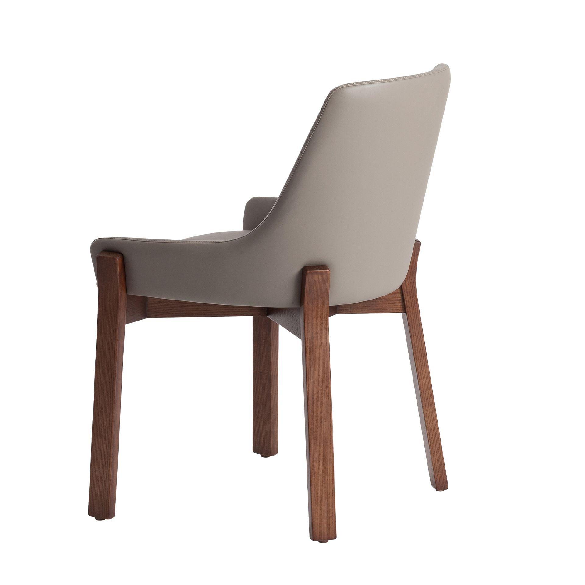 Dining chair faux leather grey 3